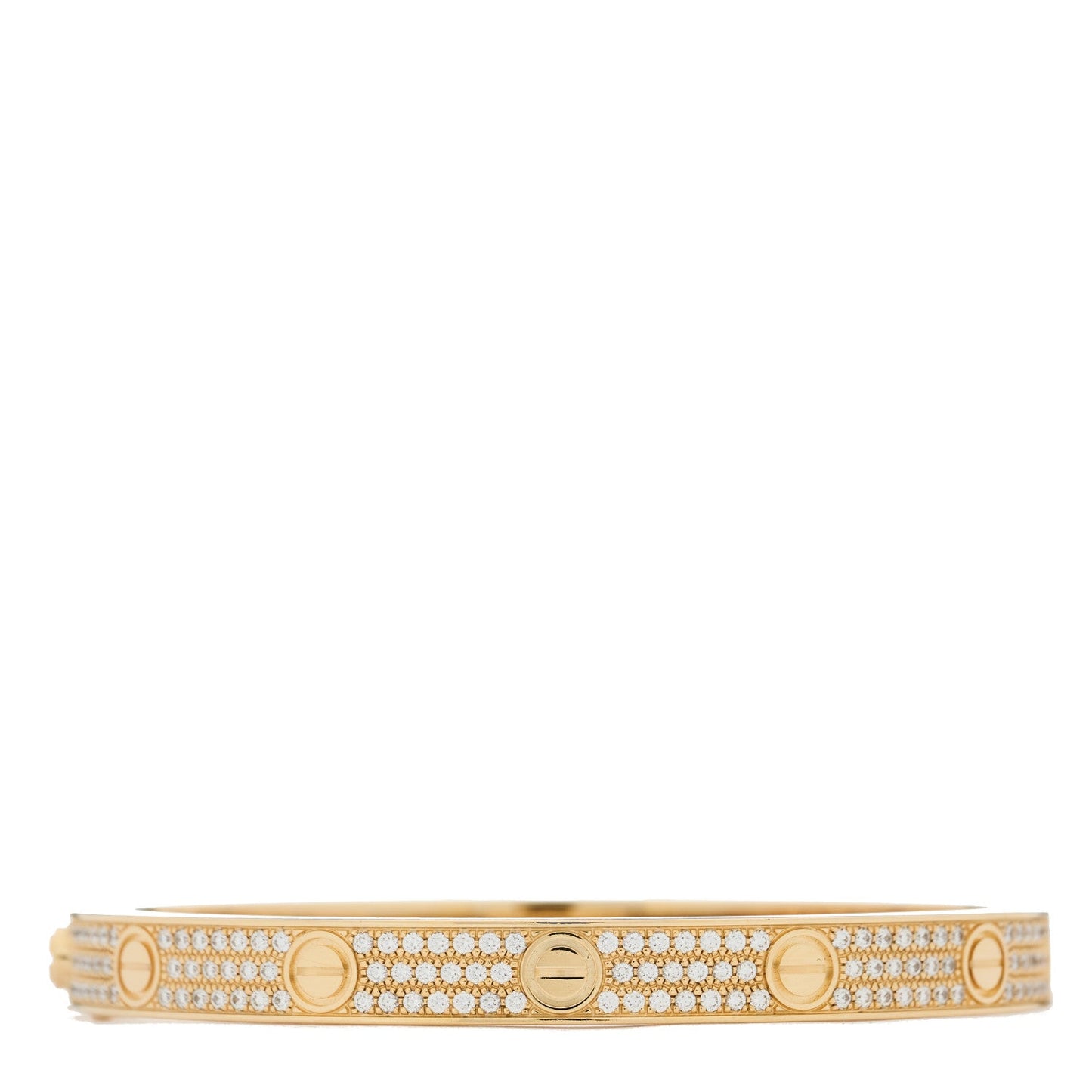 18K Yellow Gold Diamond LOVE Paved Bracelet 18