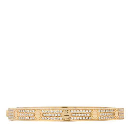 18K Yellow Gold Diamond LOVE Paved Bracelet 18