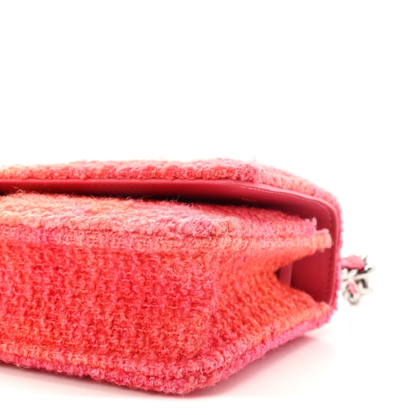 Wool Tweed Lambskin Quilted Chanel 19 Wallet On Chain WOC Coral Pink