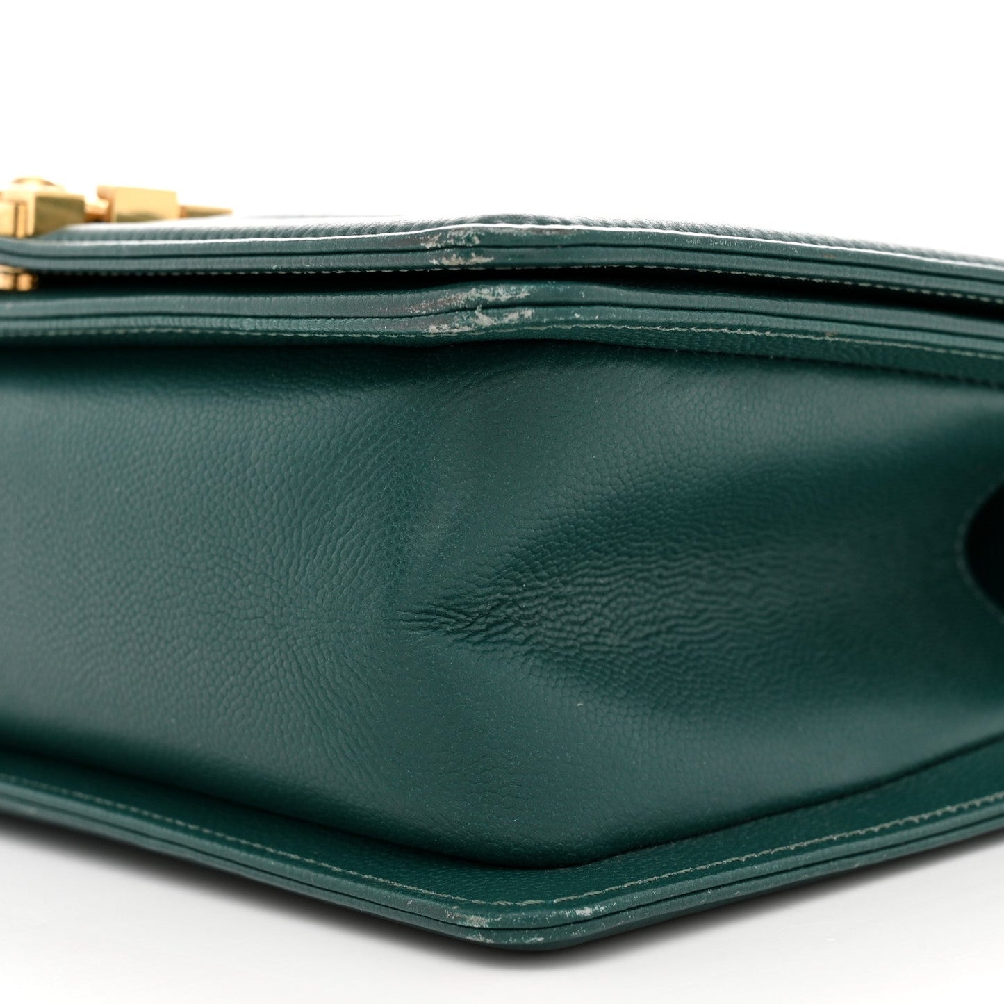 Caviar Quilted Medium Boy Flap Dark Green