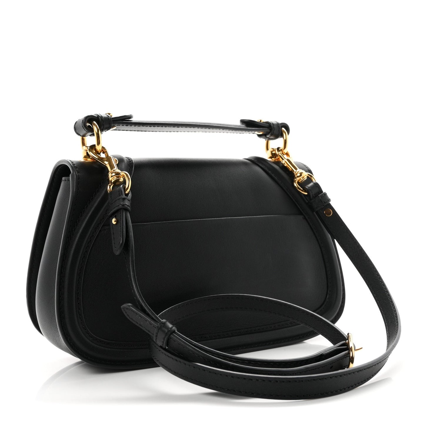 Roxy Calfskin Medium Blondie Top Handle Bag Black
