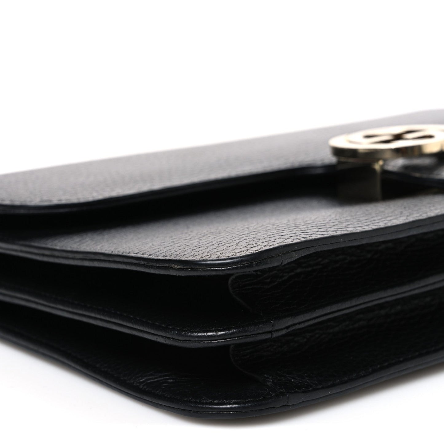 Dollar Calfskin Interlocking G Shoulder Bag Black