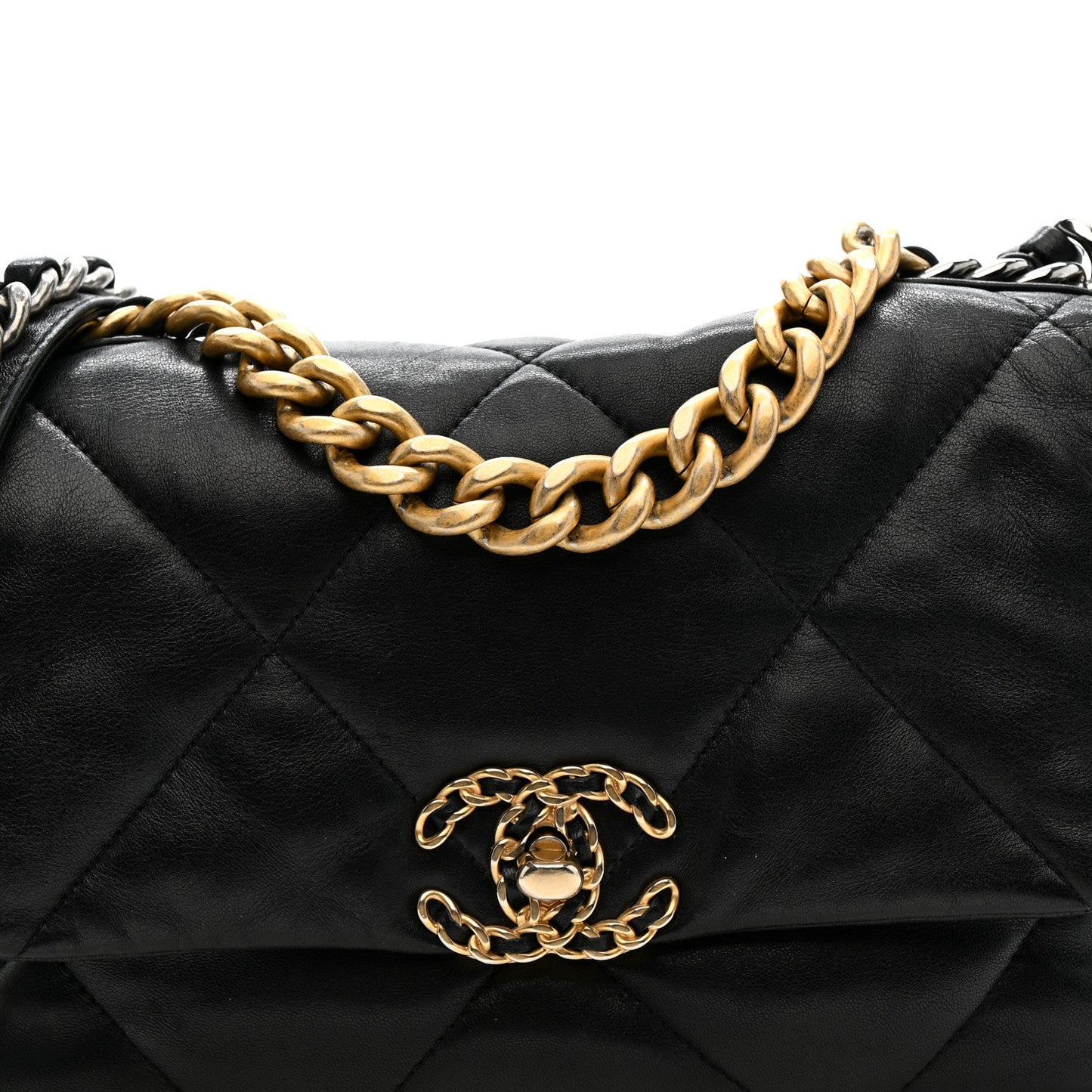 Lambskin Quilted Medium Chanel 19 Flap Black