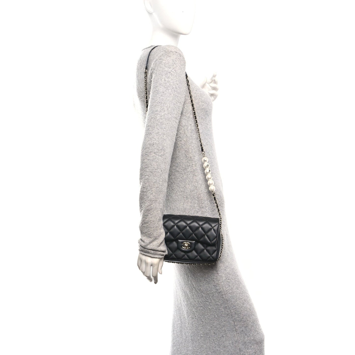 Lambskin Quilted Small My Precious Flap Black