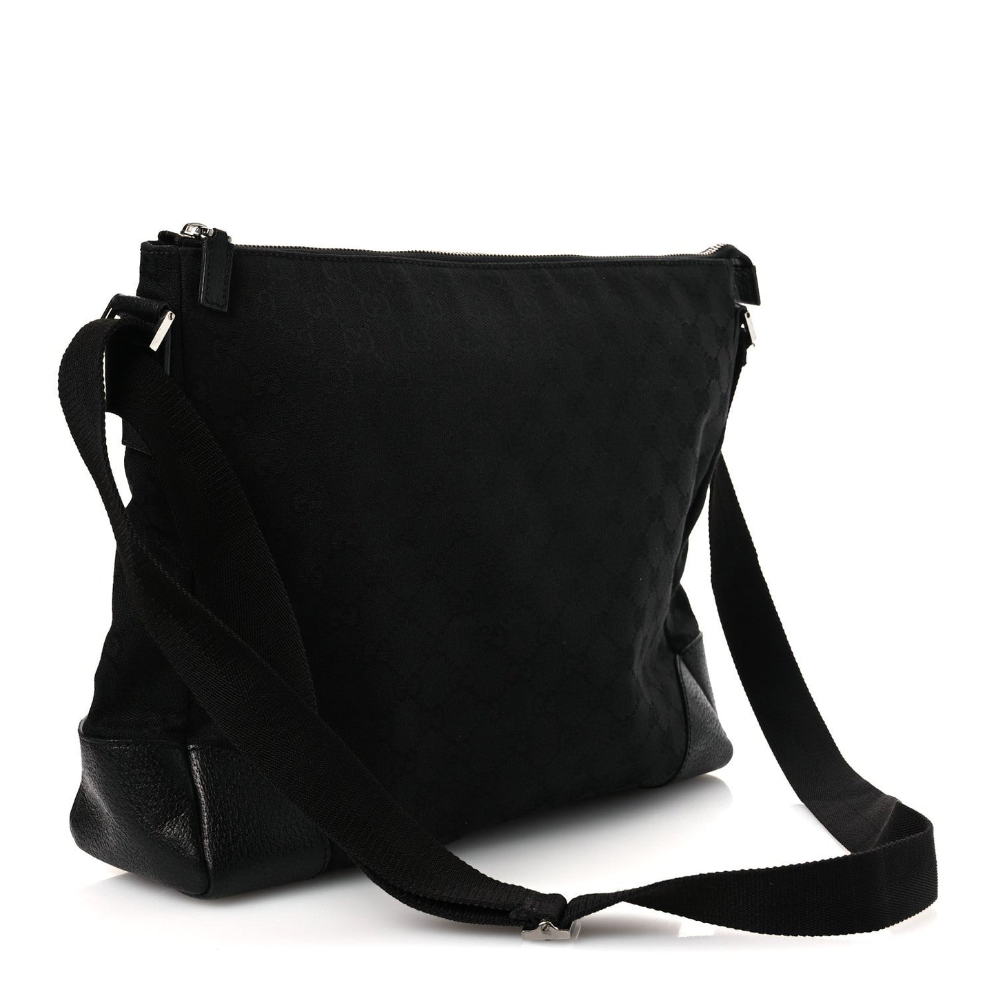 Monogram Flat Messenger Bag Black