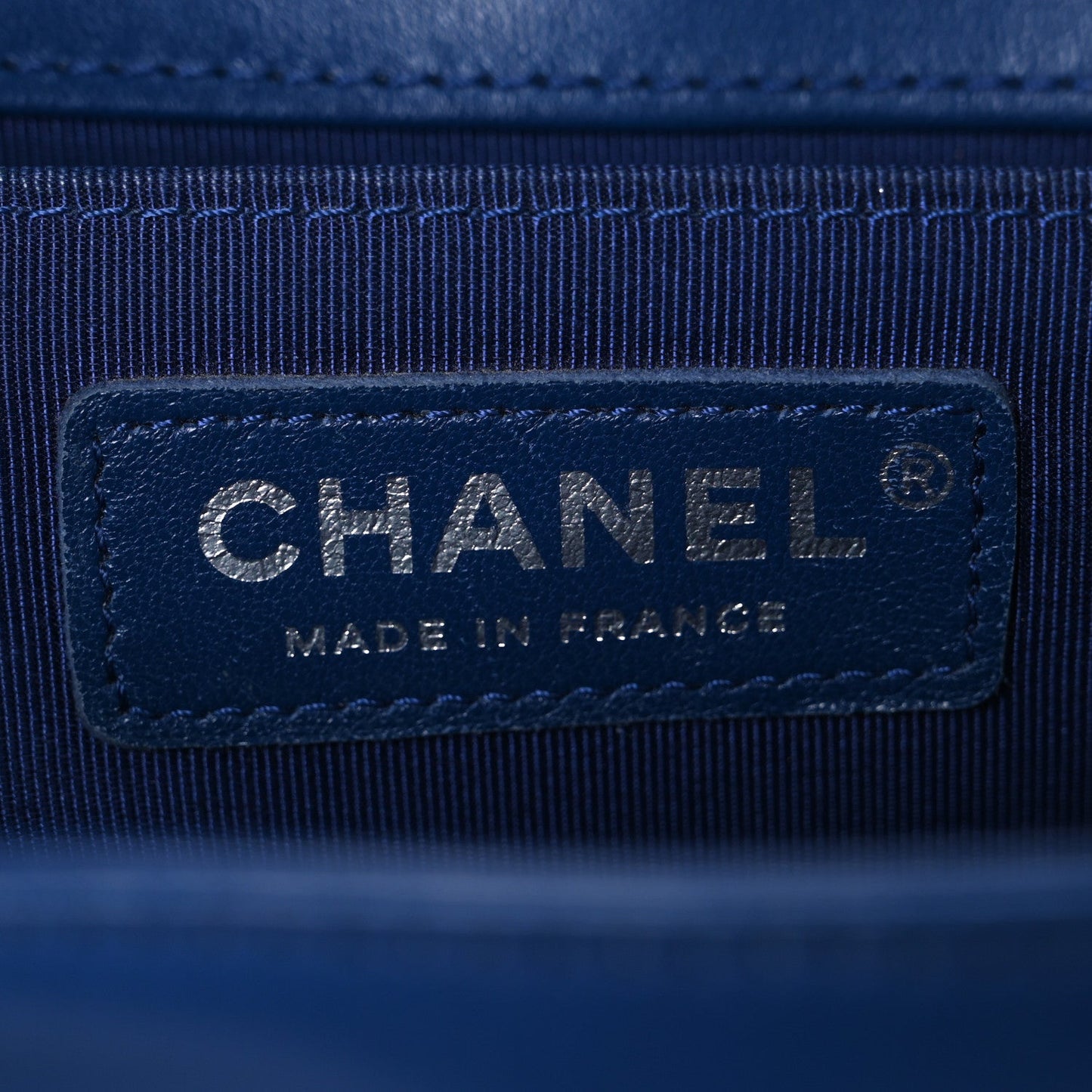 Lambskin Quilted Medium Boy Flap Blue