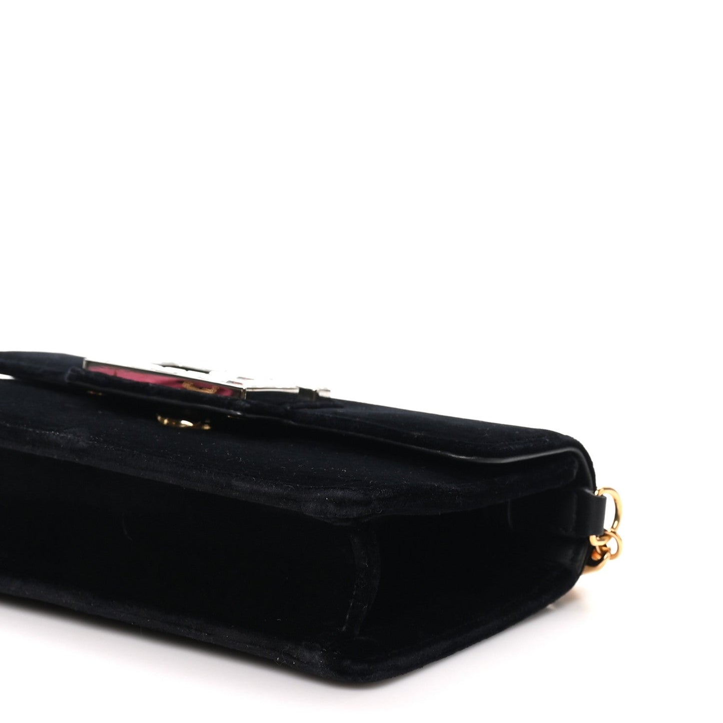 Velvet Crystal Square G Shoulder Bag Black