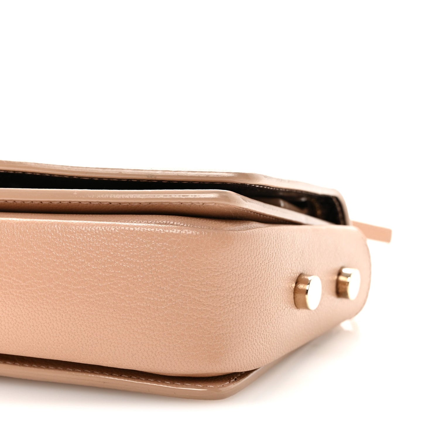 Soft Grained Goatskin Arrow Crossbody Bag With Chain Ballet Pink