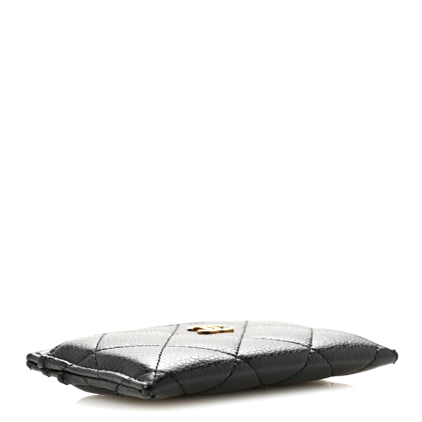 Caviar Quilted Card Holder Black