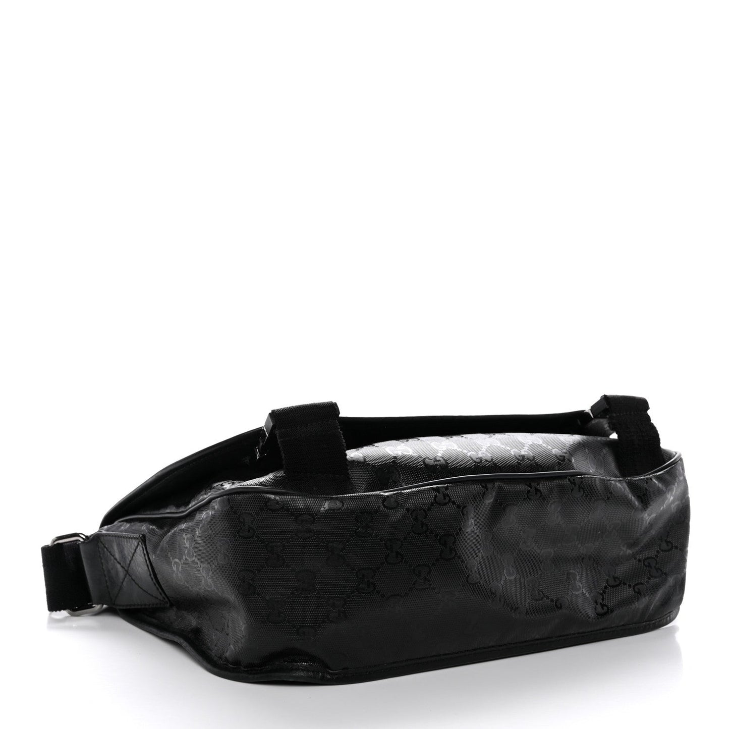 Imprime Monogram Medium Double Buckle Flap Messenger Bag Black