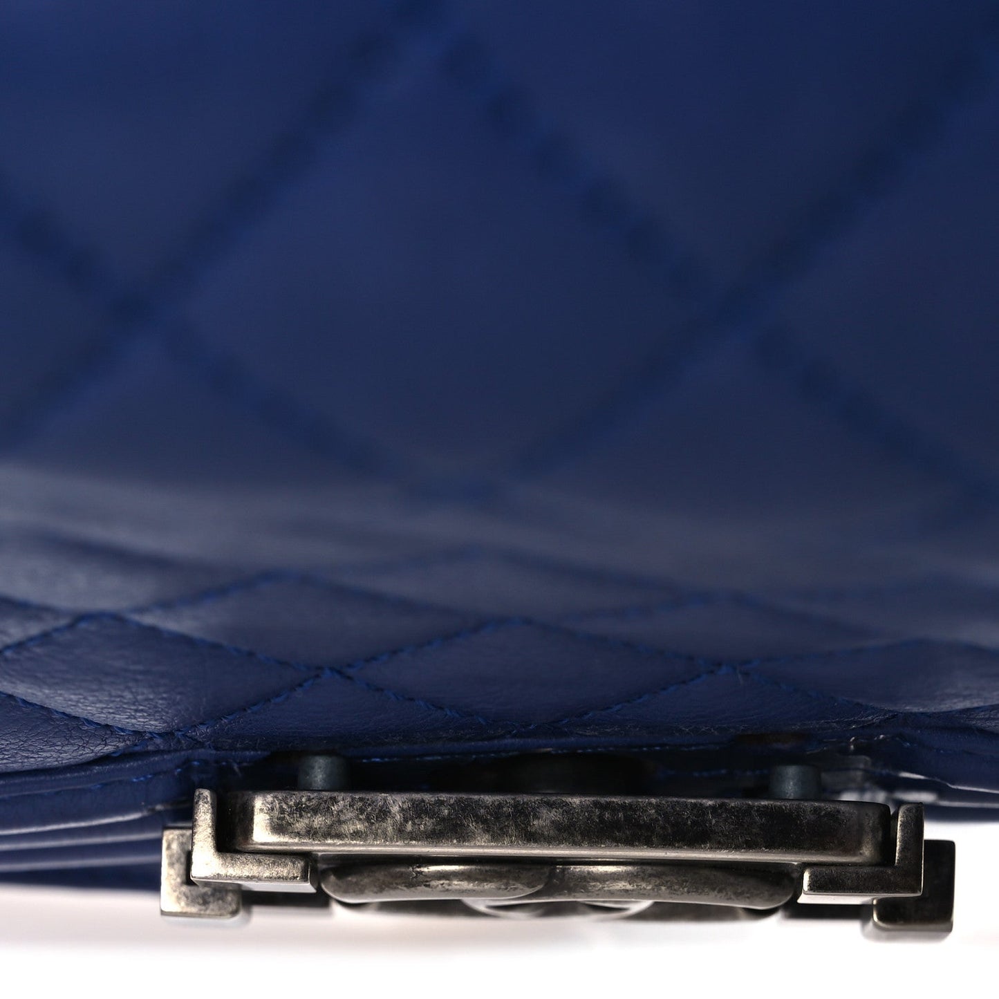 Calfskin Quilted Medium Boy Flap Blue