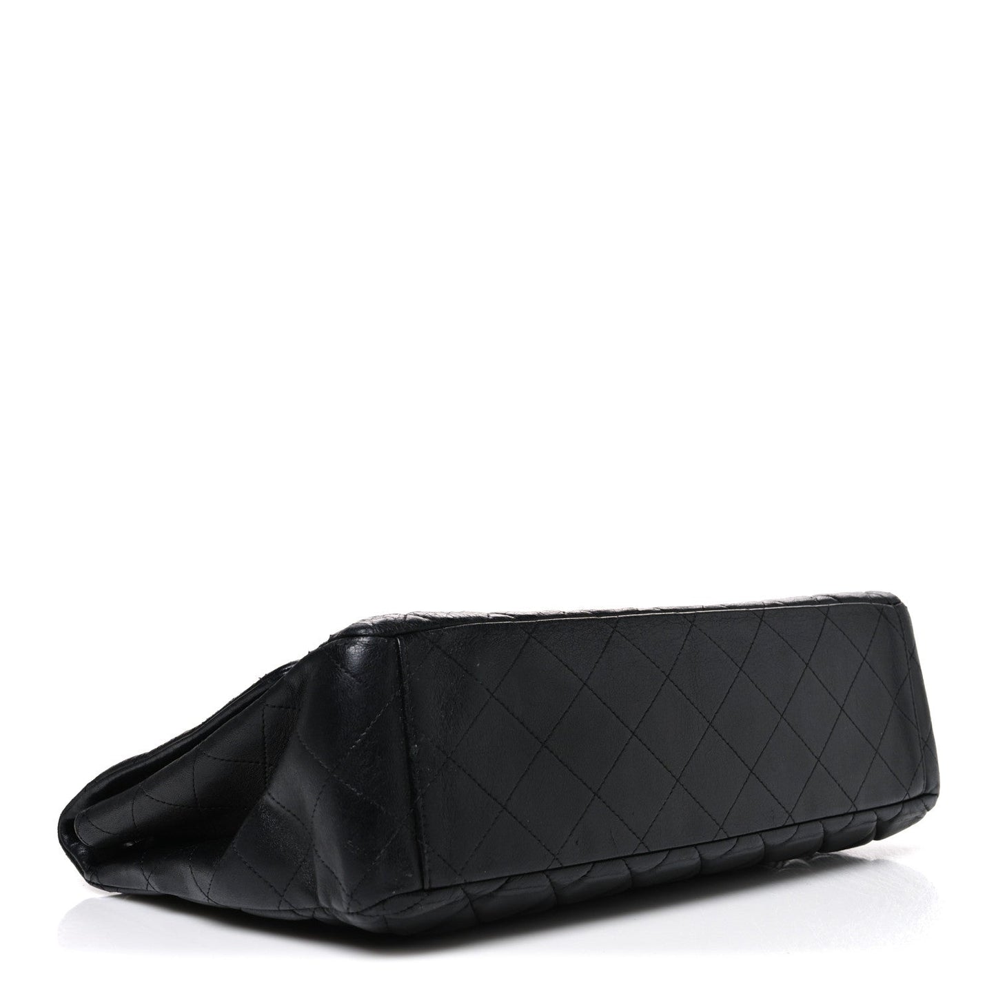 Lambskin Quilted Maxi Double Flap Black