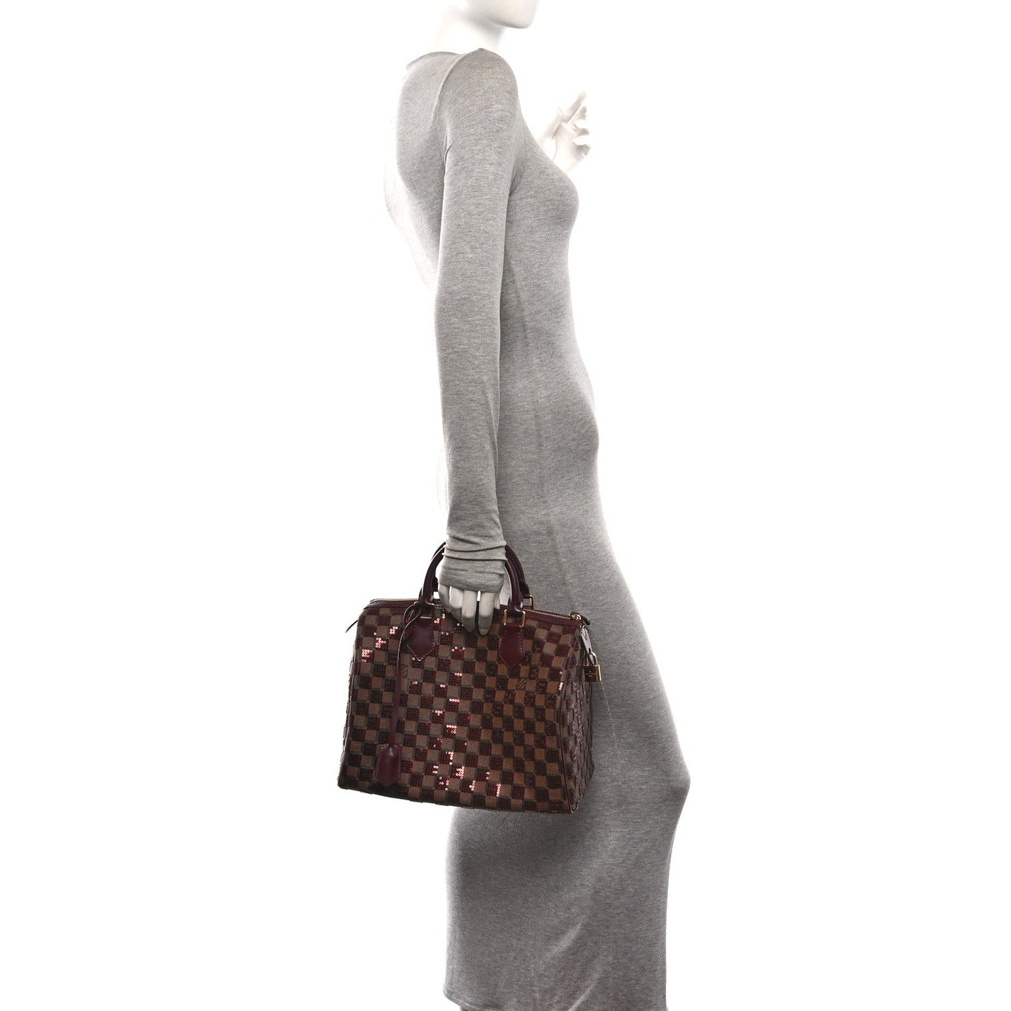 Damier Paillettes Speedy 30 Rouge