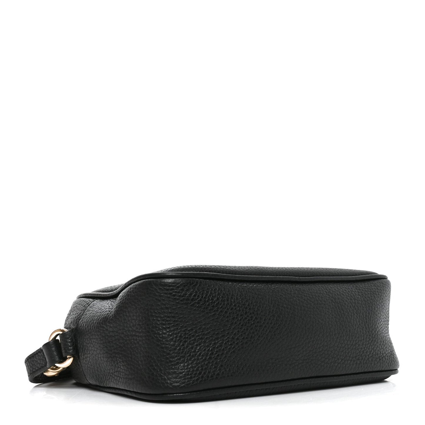 Pebbled Calfskin Small Soho Disco Bag Black