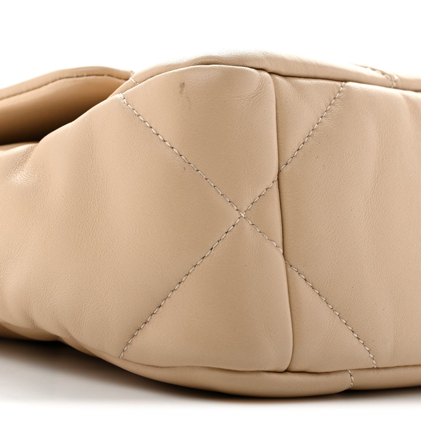 Lambskin Quilted Medium Chanel 19 Flap Beige