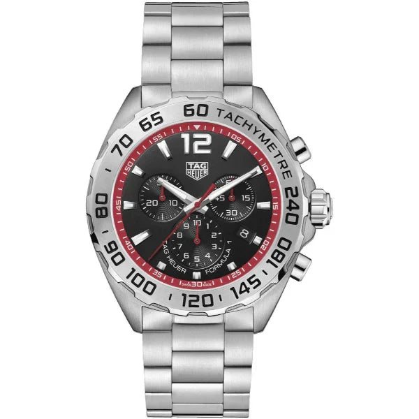 Tag Heuer Formula 1 Chronograph Black Dial Silver Steel Strap Watch for Men - CAZ101Y.BA0842