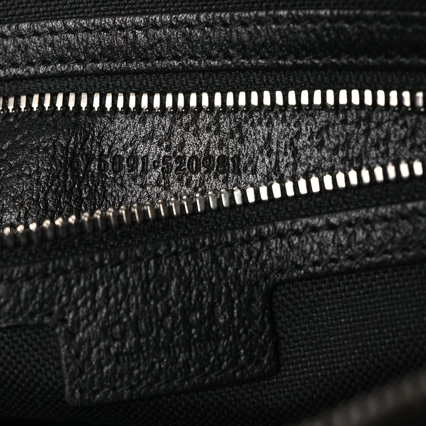 Monogram Jumbo GG Textured Dollar Calfskin Web Messenger Shoulder Bag Black