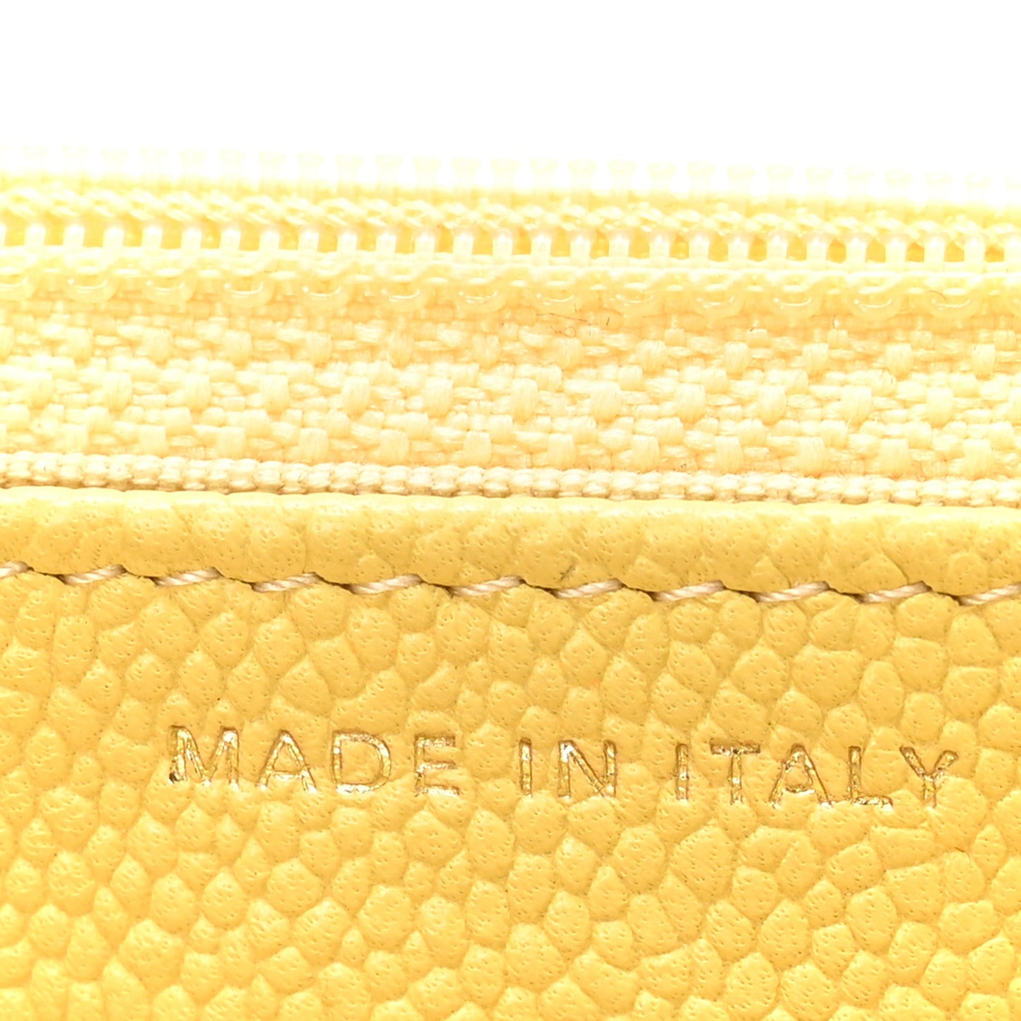 Caviar Quilted Tiny CC Wallet On Chain WOC Yellow