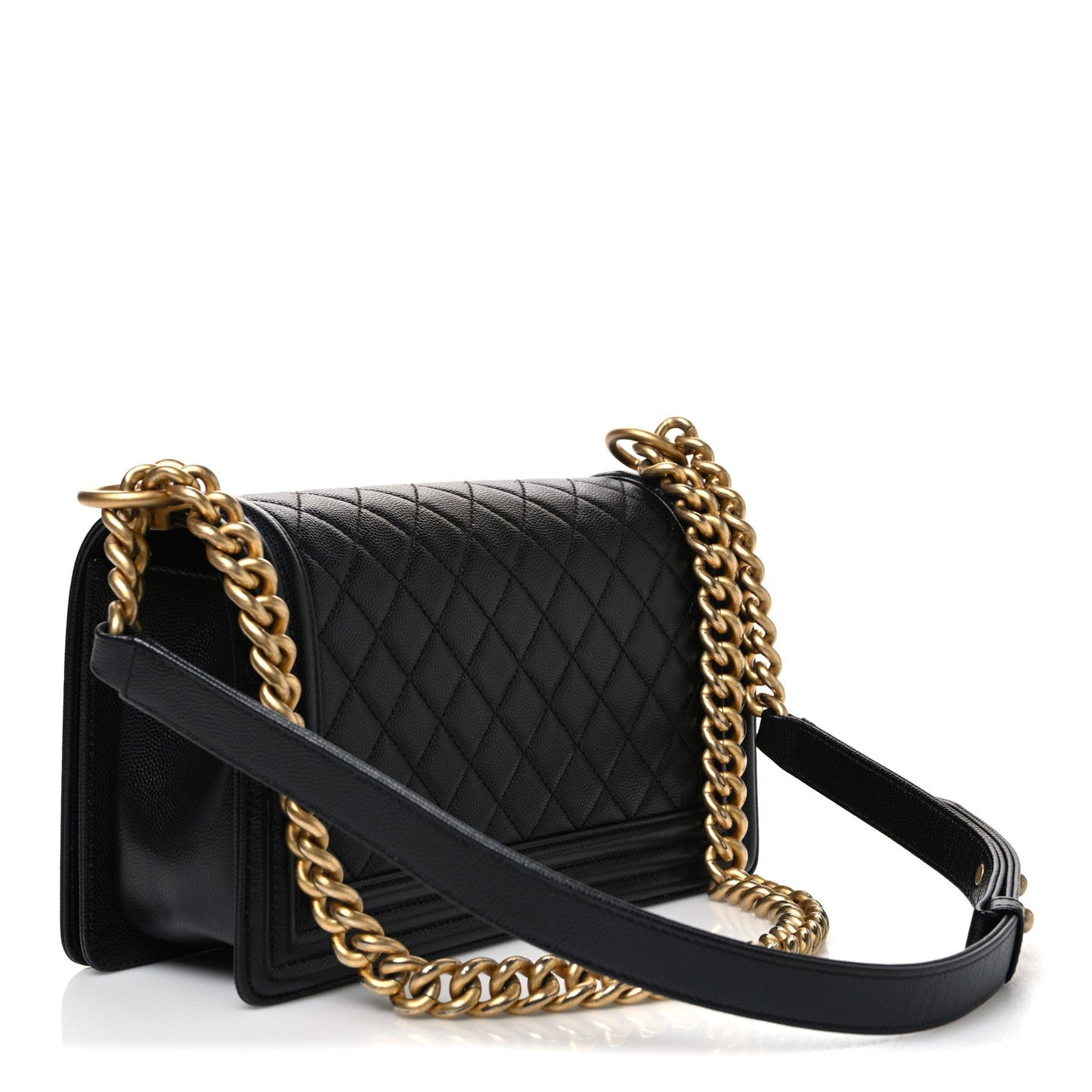 Caviar Quilted Medium Boy Flap Black