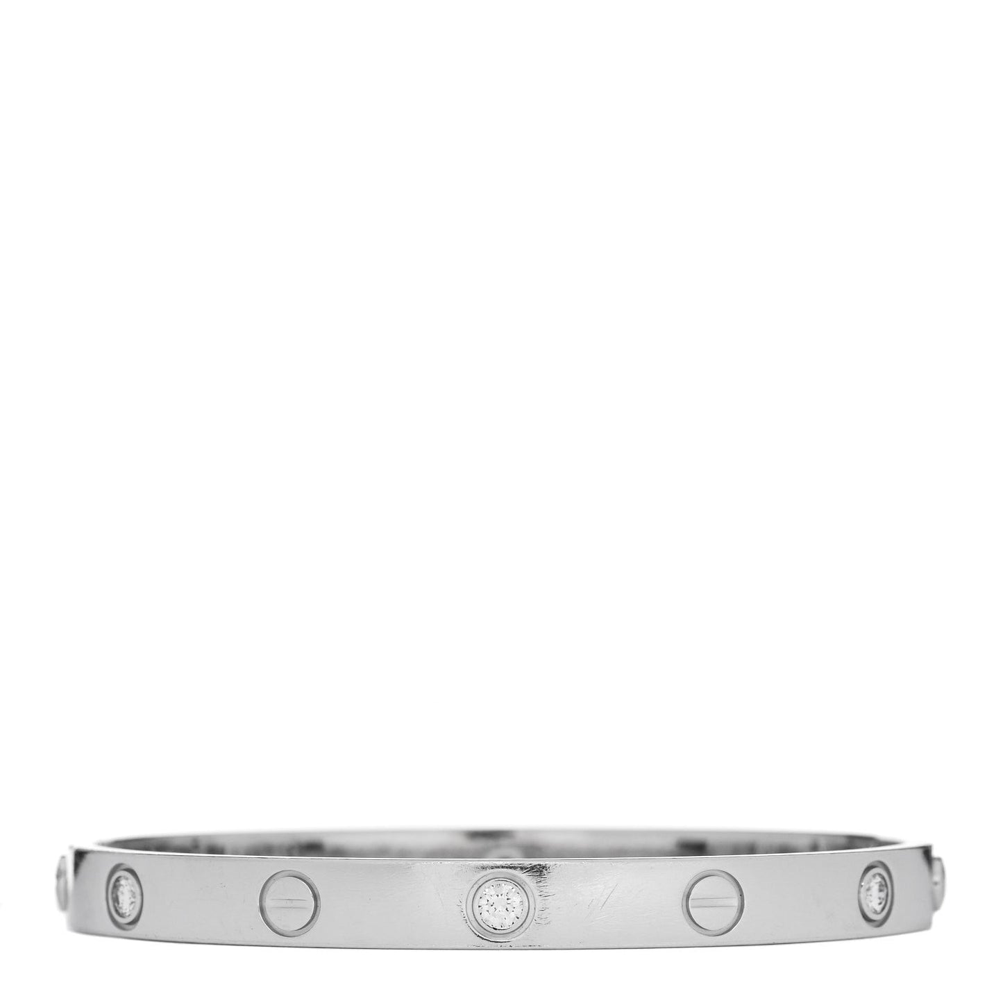 18K White Gold 6 Diamond LOVE Bracelet 17