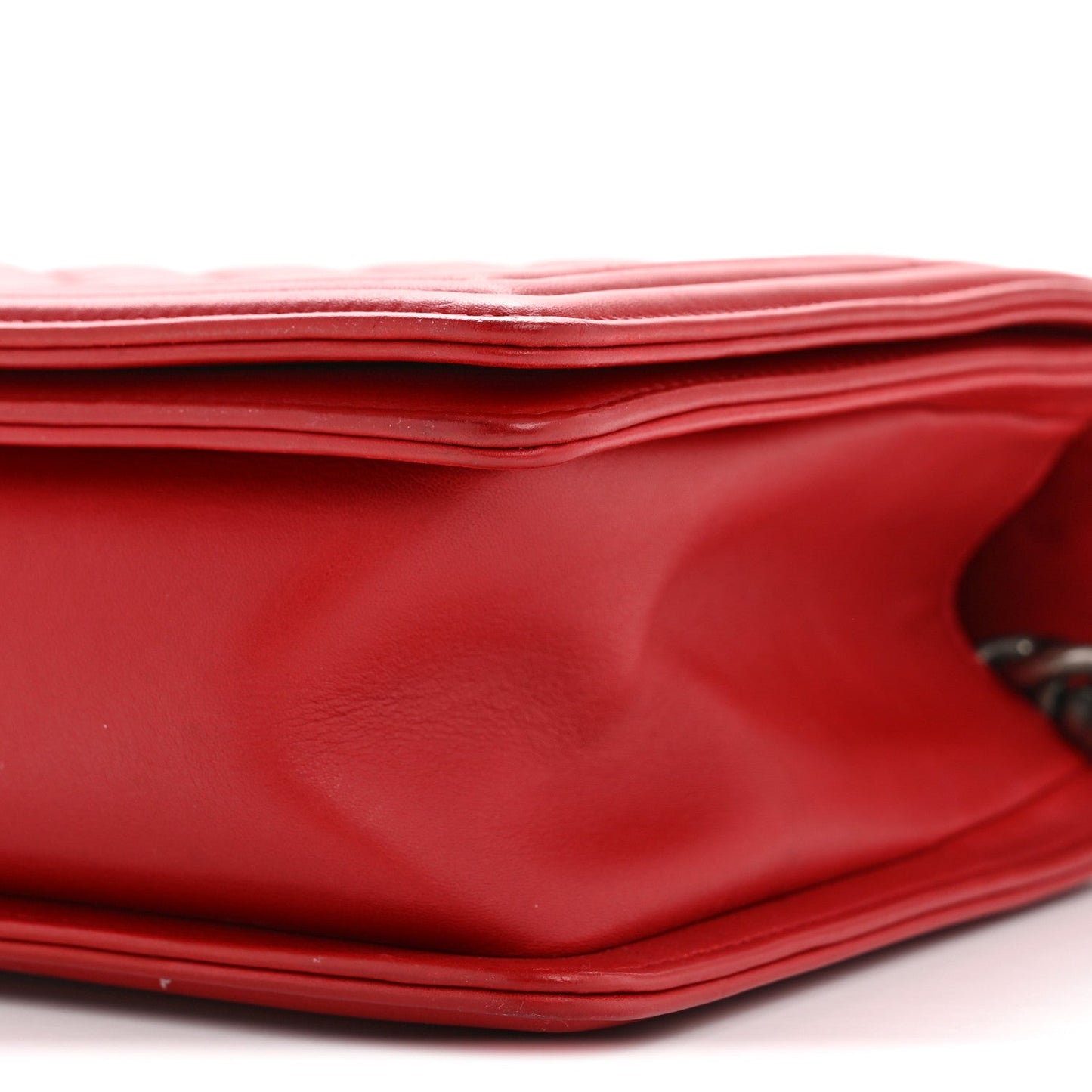 Calfskin Quilted New Medium Boy Flap Red