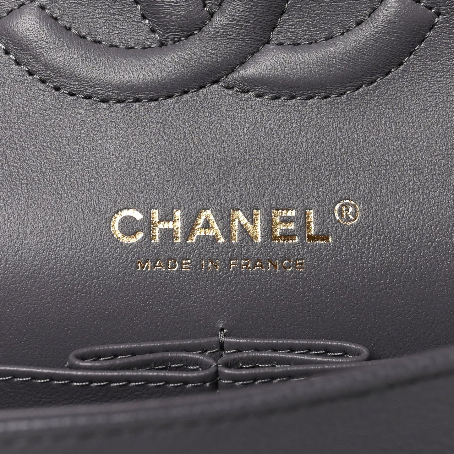 Caviar Quilted Medium Double Flap Dark Grey