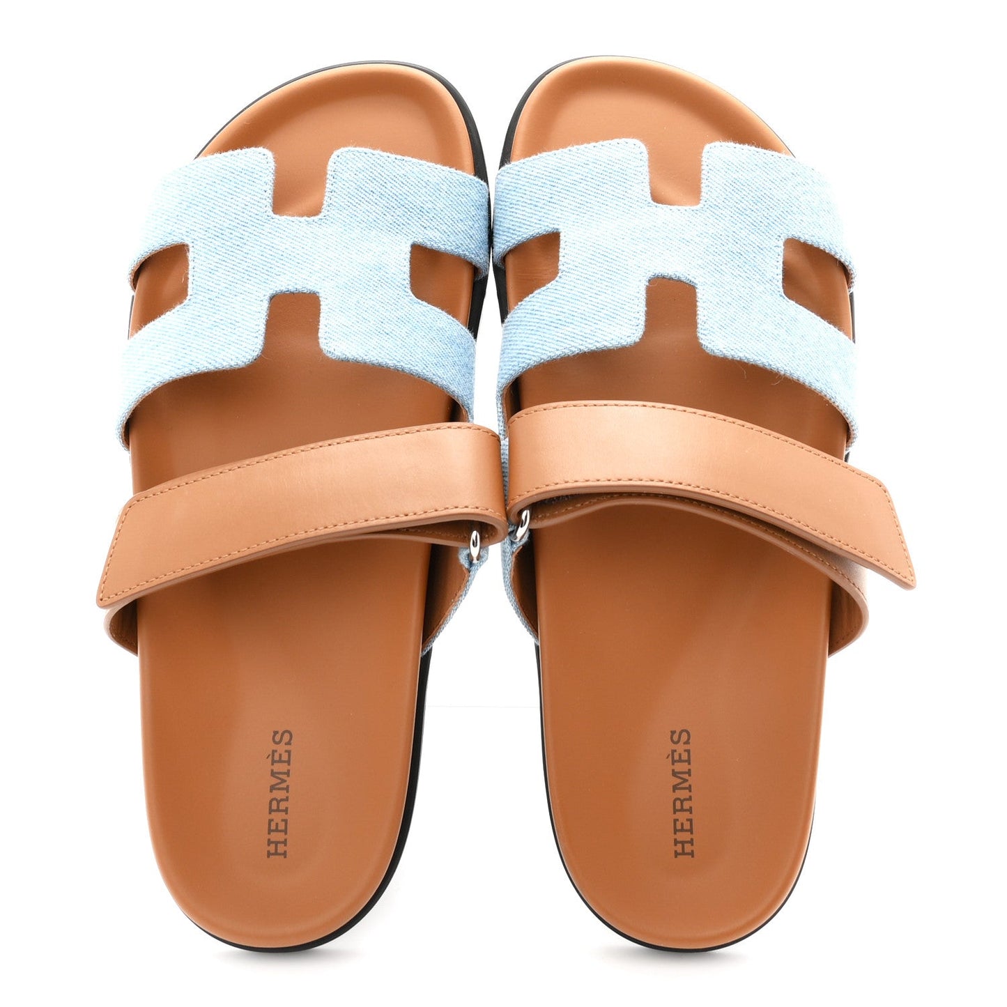 Denim Calfskin Womens Chypre Sandals 39 Bleu Clair Naturel