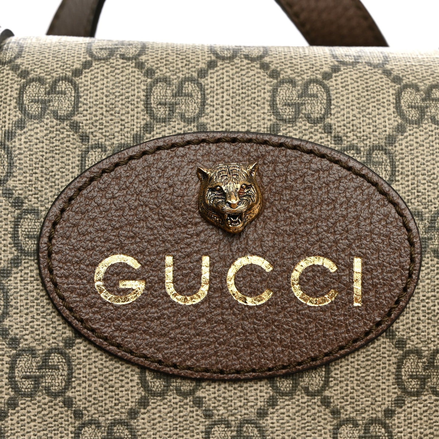 Soft GG Supreme Monogram Neo Vintage Double Buckle Backpack Beige New Acero Crop