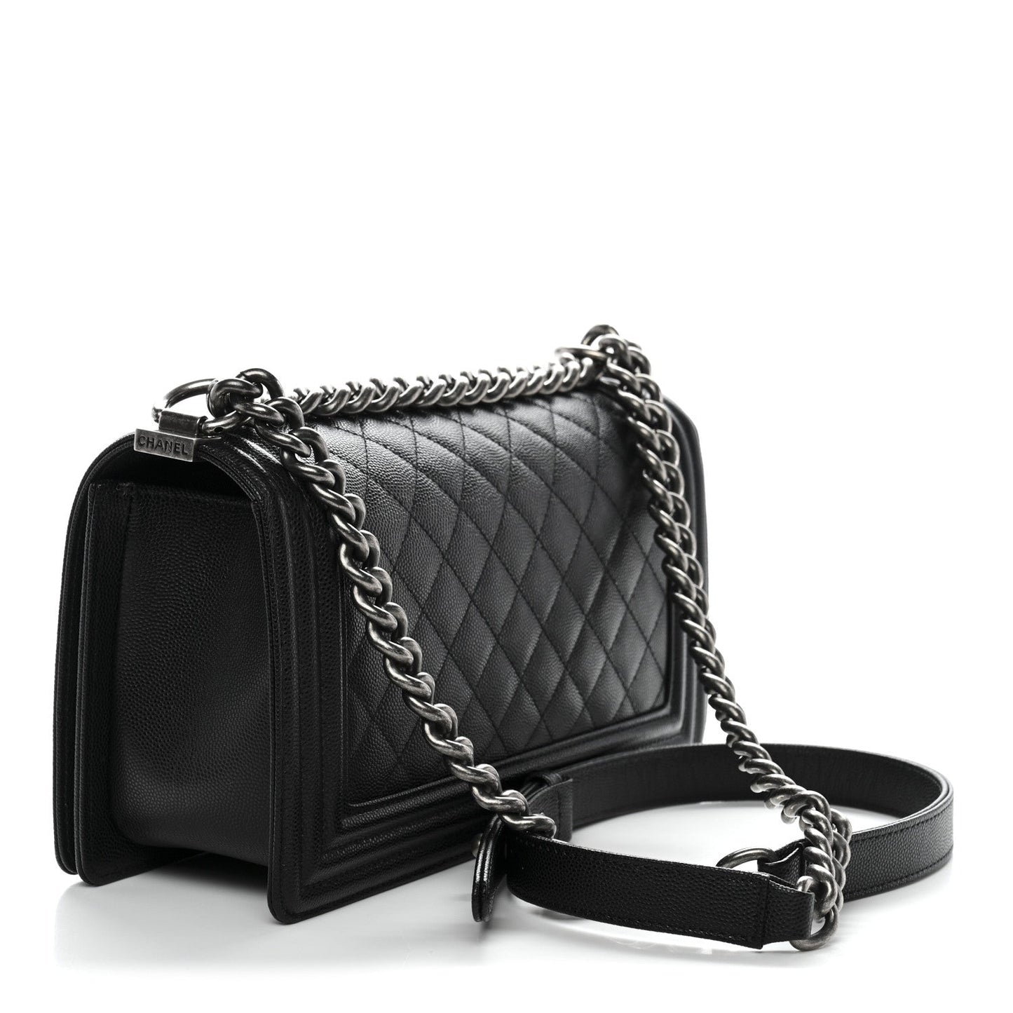 Caviar Quilted Medium Boy Flap Black