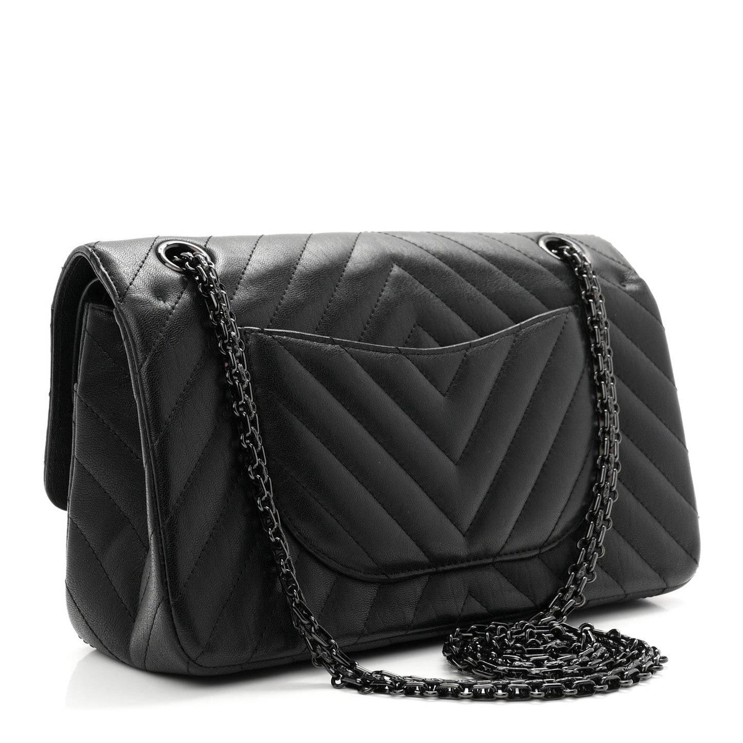 Sheepskin Chevron Quilted 2.55 Reissue 225 Double Flap So Black