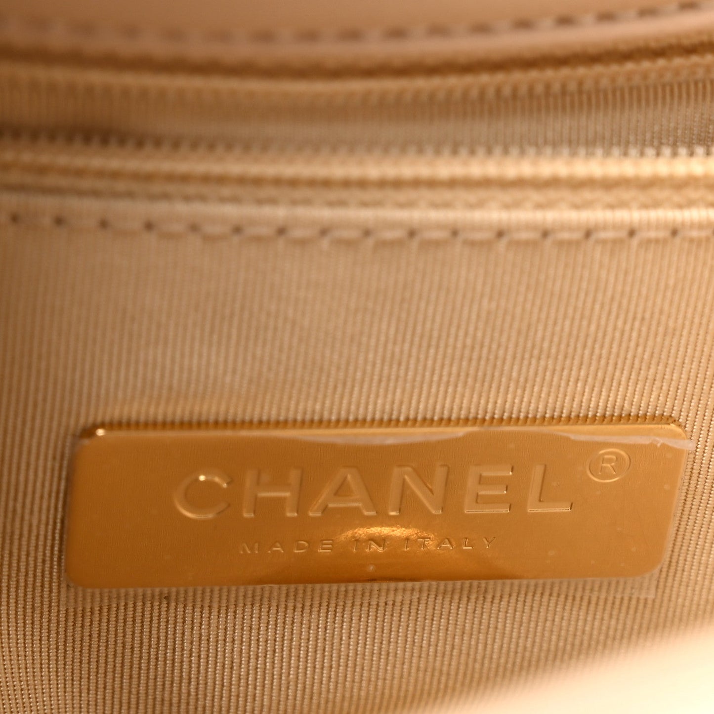 Lambskin Quilted Large Chanel 19 Flap Beige