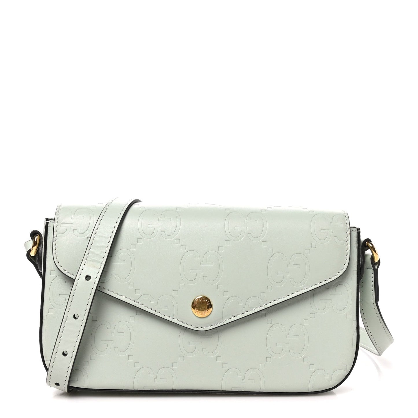 Calfskin GG Super Mini Shoulder Bag Pale Green