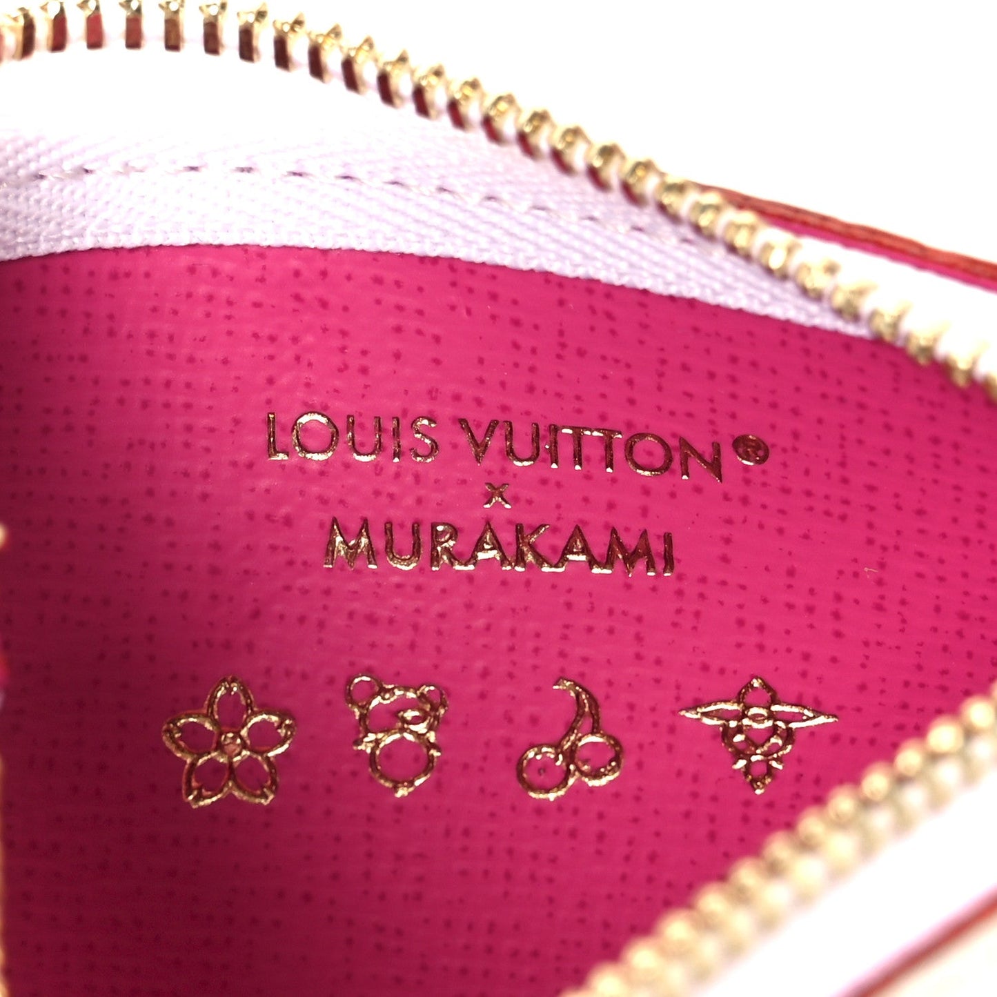 LV X TM Monogram Multicolor Key Pouch White