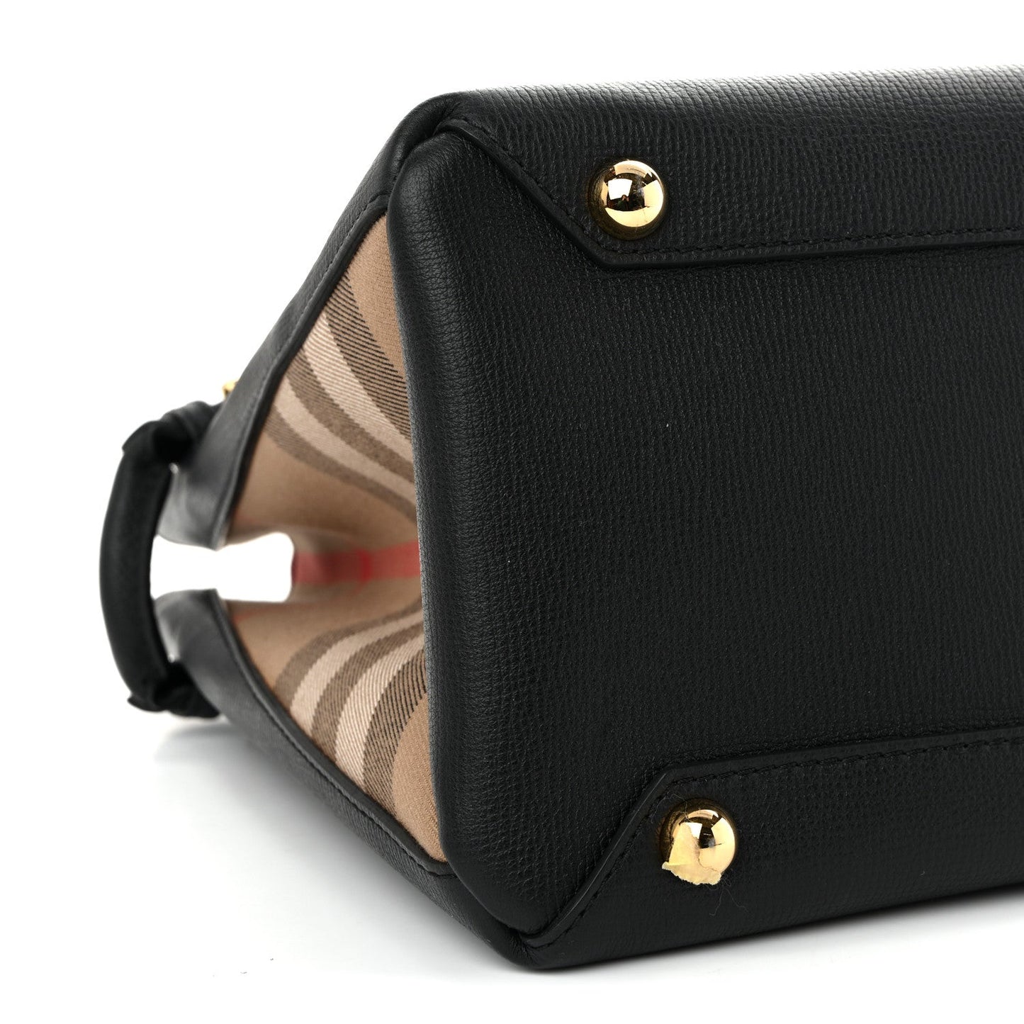 Derby Calfskin House Check Medium Banner Tote Black