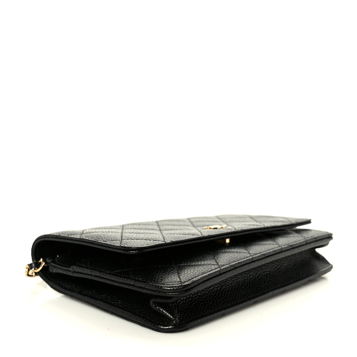 Caviar Quilted Wallet on Chain WOC Black