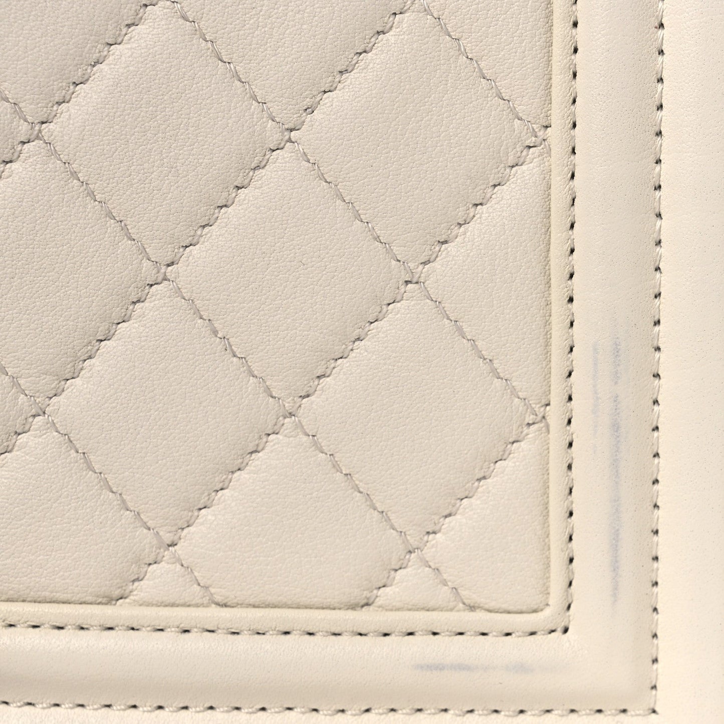 Calfskin Quilted Medium Boy Flap White