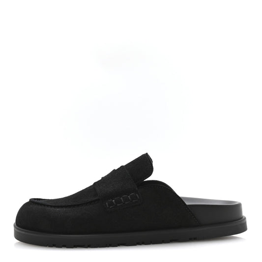 Suede Calfskin Go Mules 35 Black