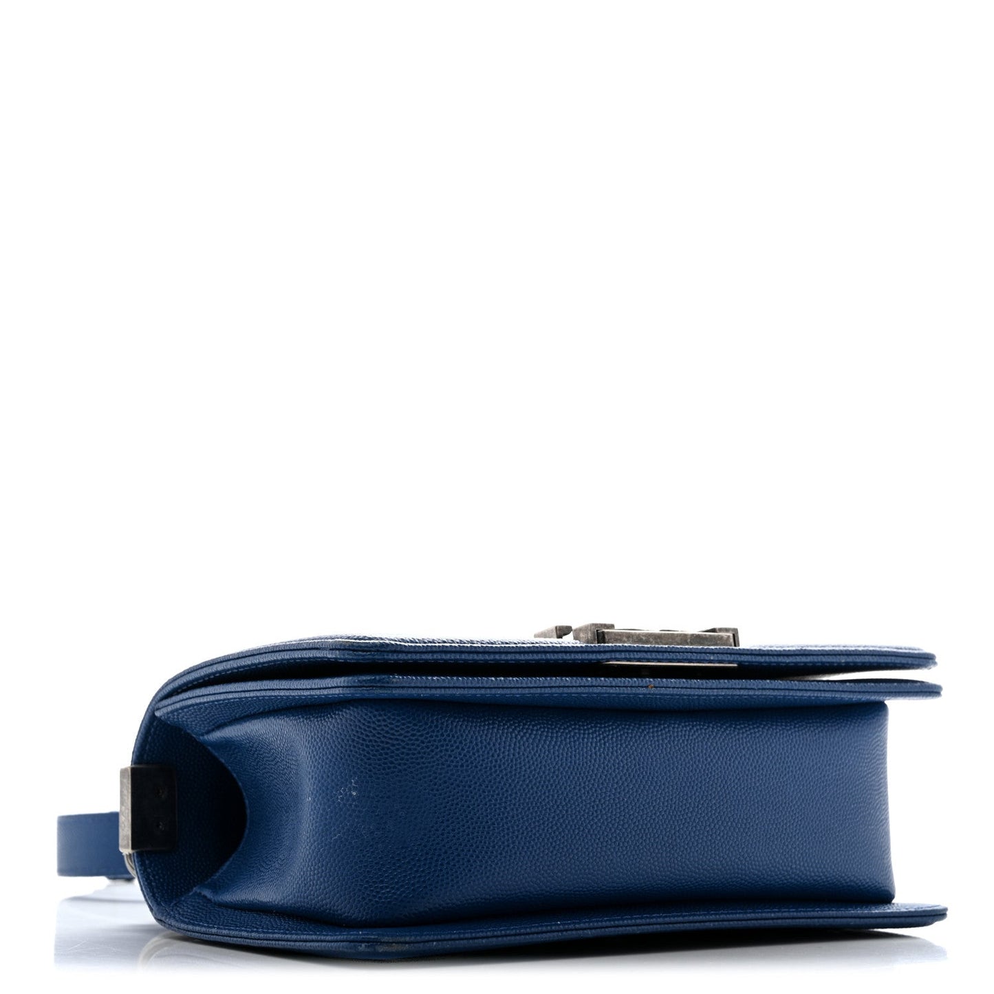 Caviar Quilted Small Boy Flap Dark Blue
