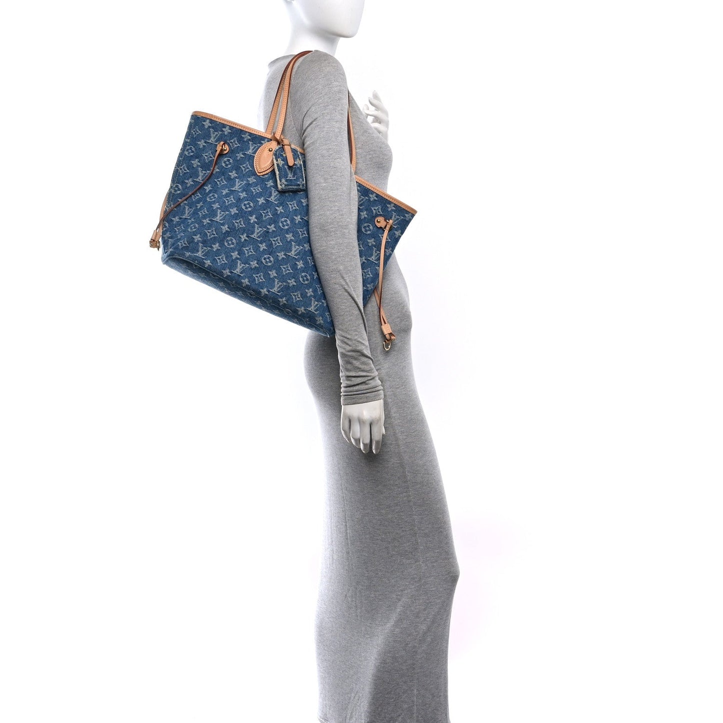 Monogram Denim Neo Neverfull MM Blue