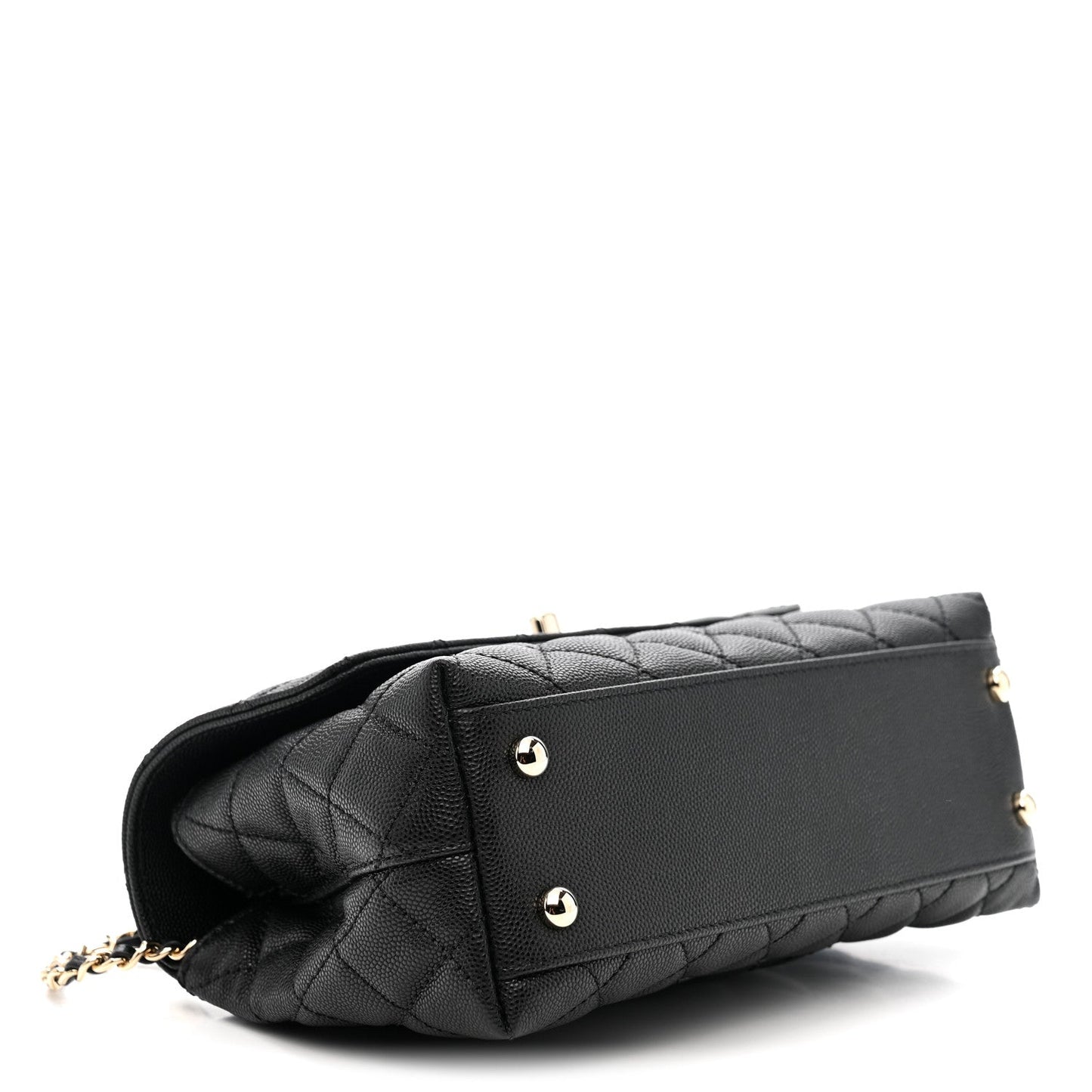 Caviar Quilted Mini Coco Handle Flap Black