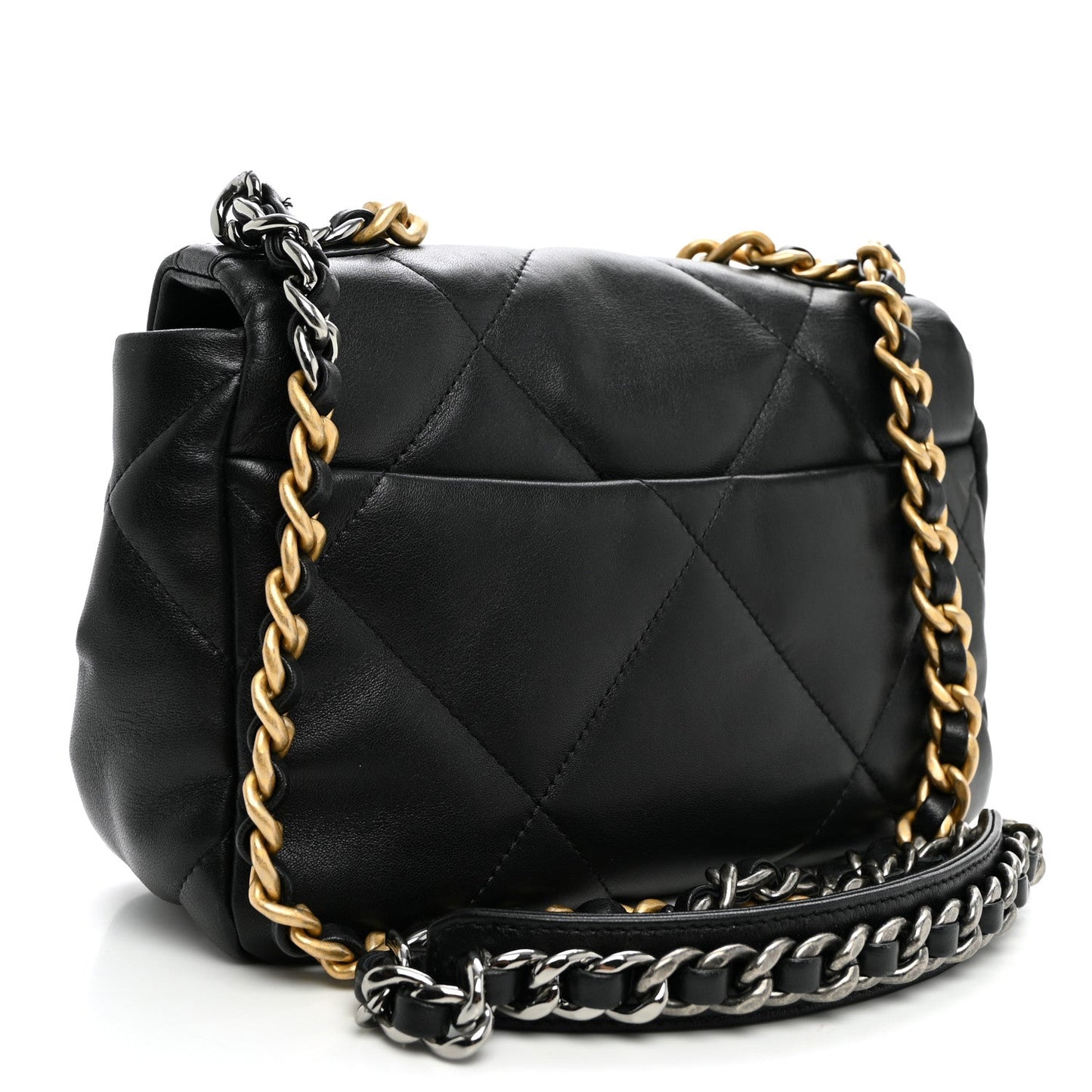 Lambskin Quilted Medium Chanel 19 Flap Black
