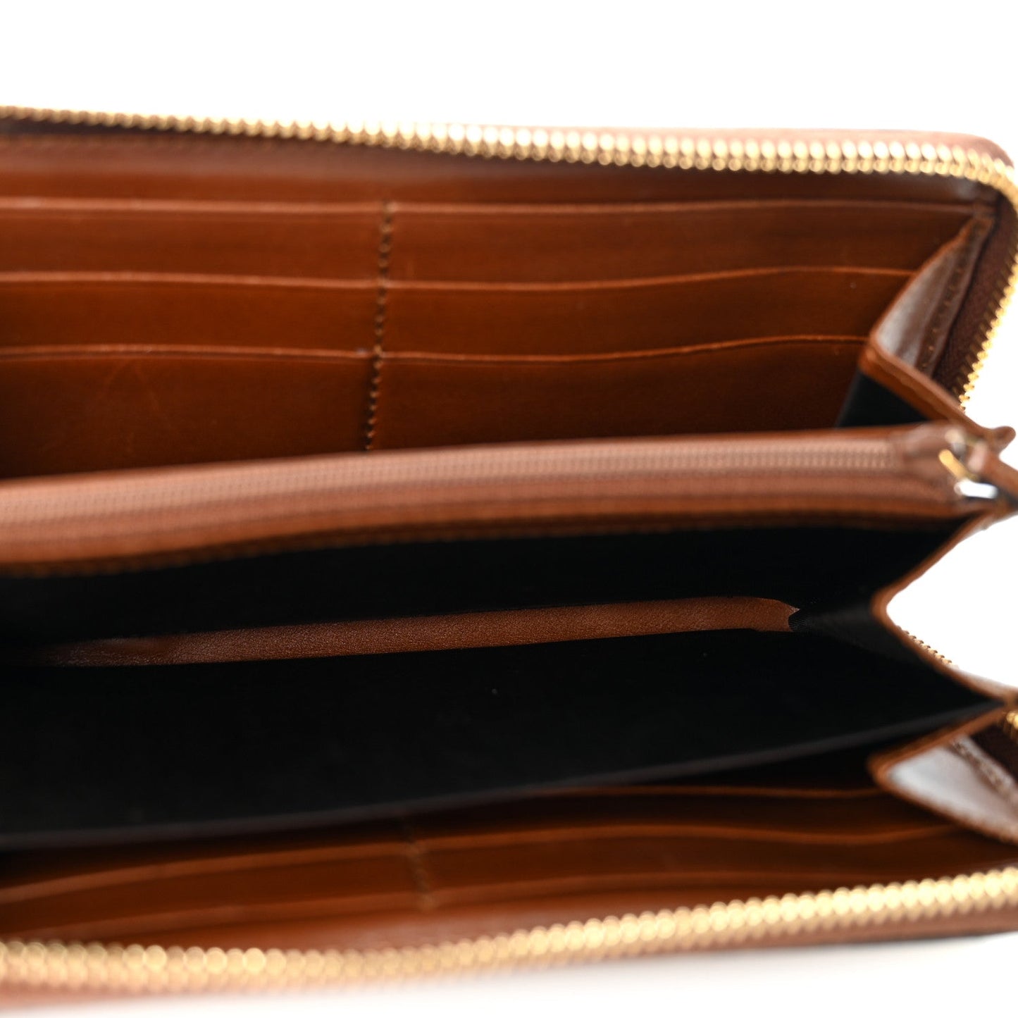 GG Supreme Monogram Cuoio Toscano Zip Around Wallet Beige Ebony Cuir