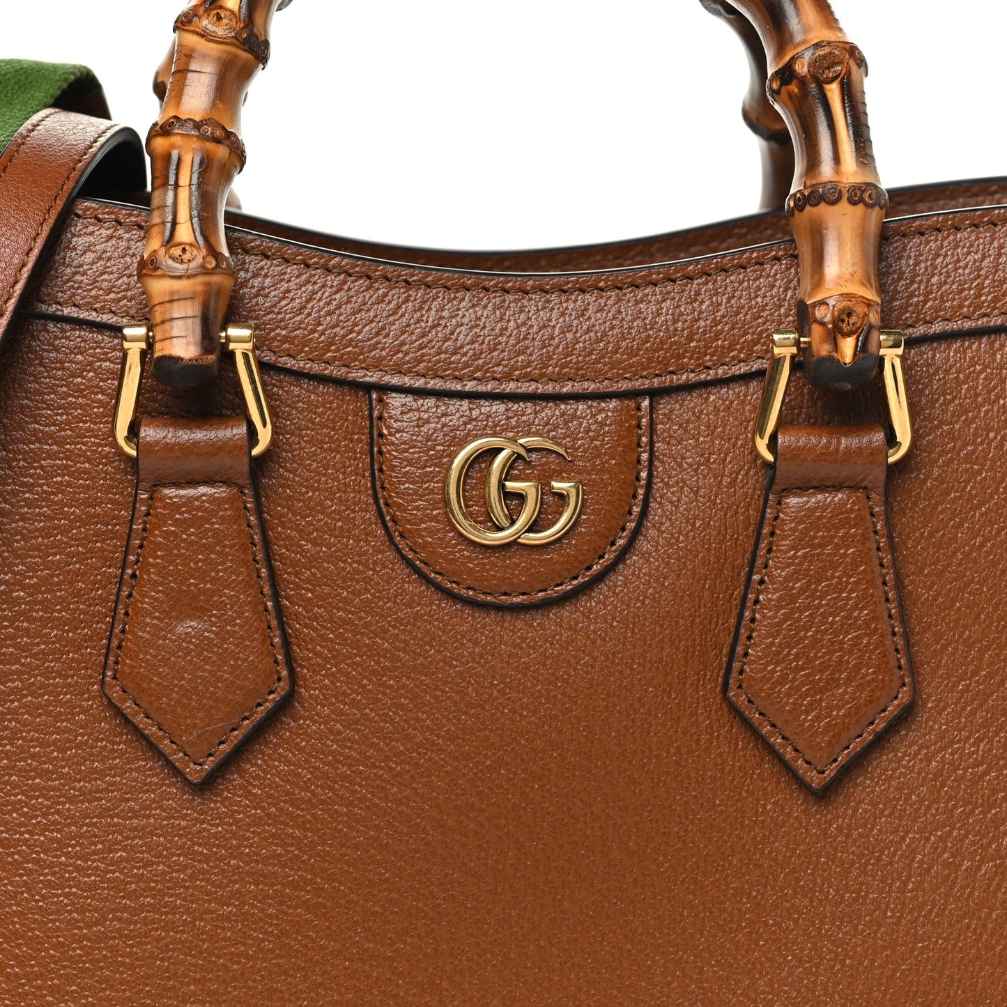 Textured Dollar Calfskin Web Small Diana Tote Bag Cuir Black
