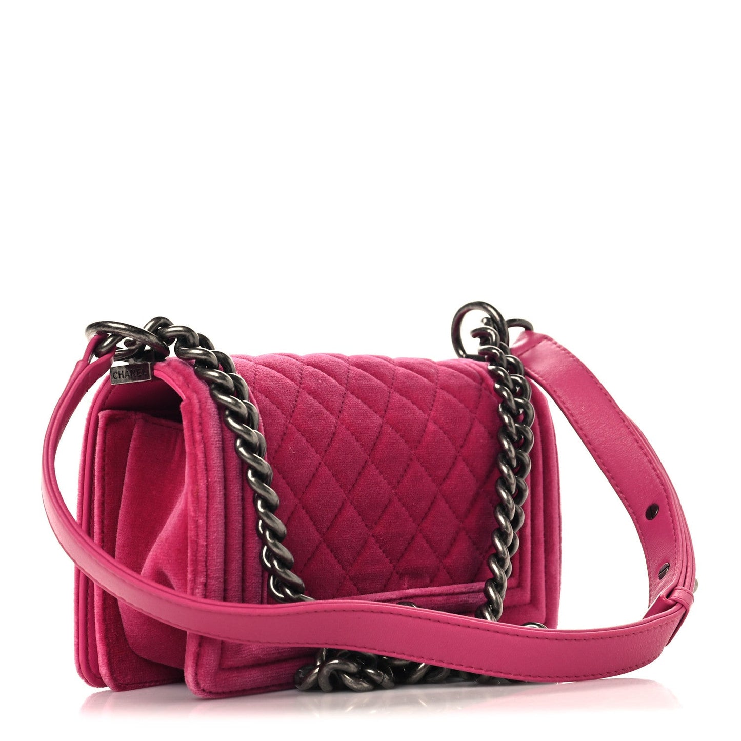 Velvet Quilted Small Boy Flap Pink