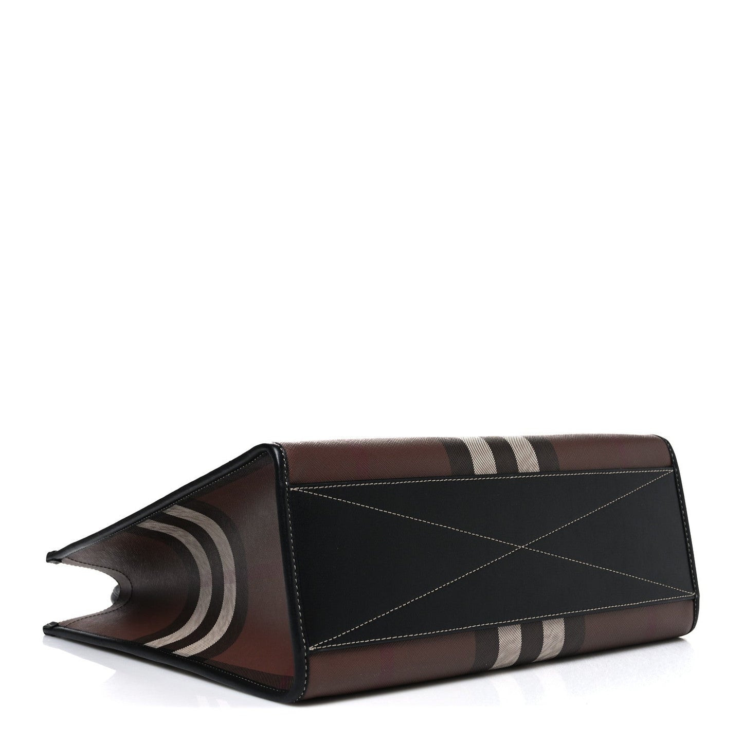 E-Canvas Denny Check Tote Brown