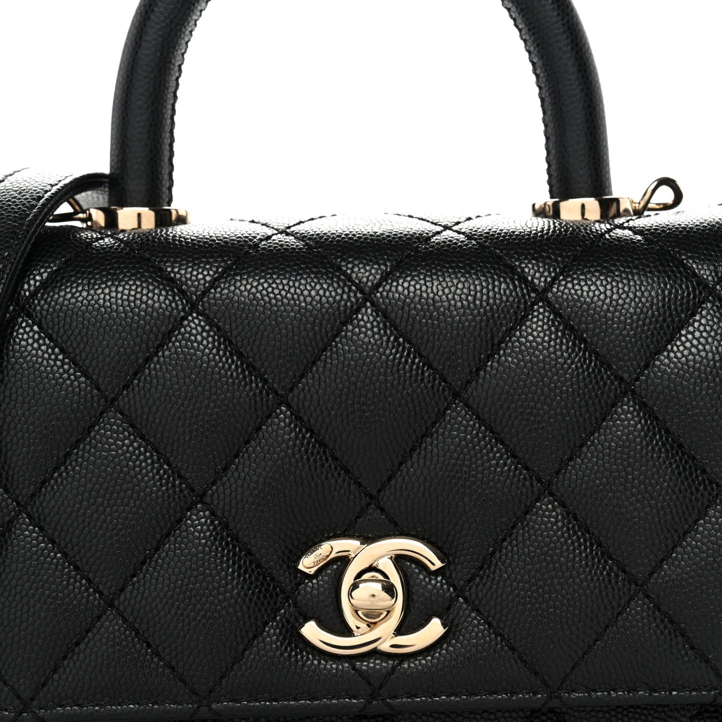 Caviar Quilted Extra Mini Coco Handle Flap Black