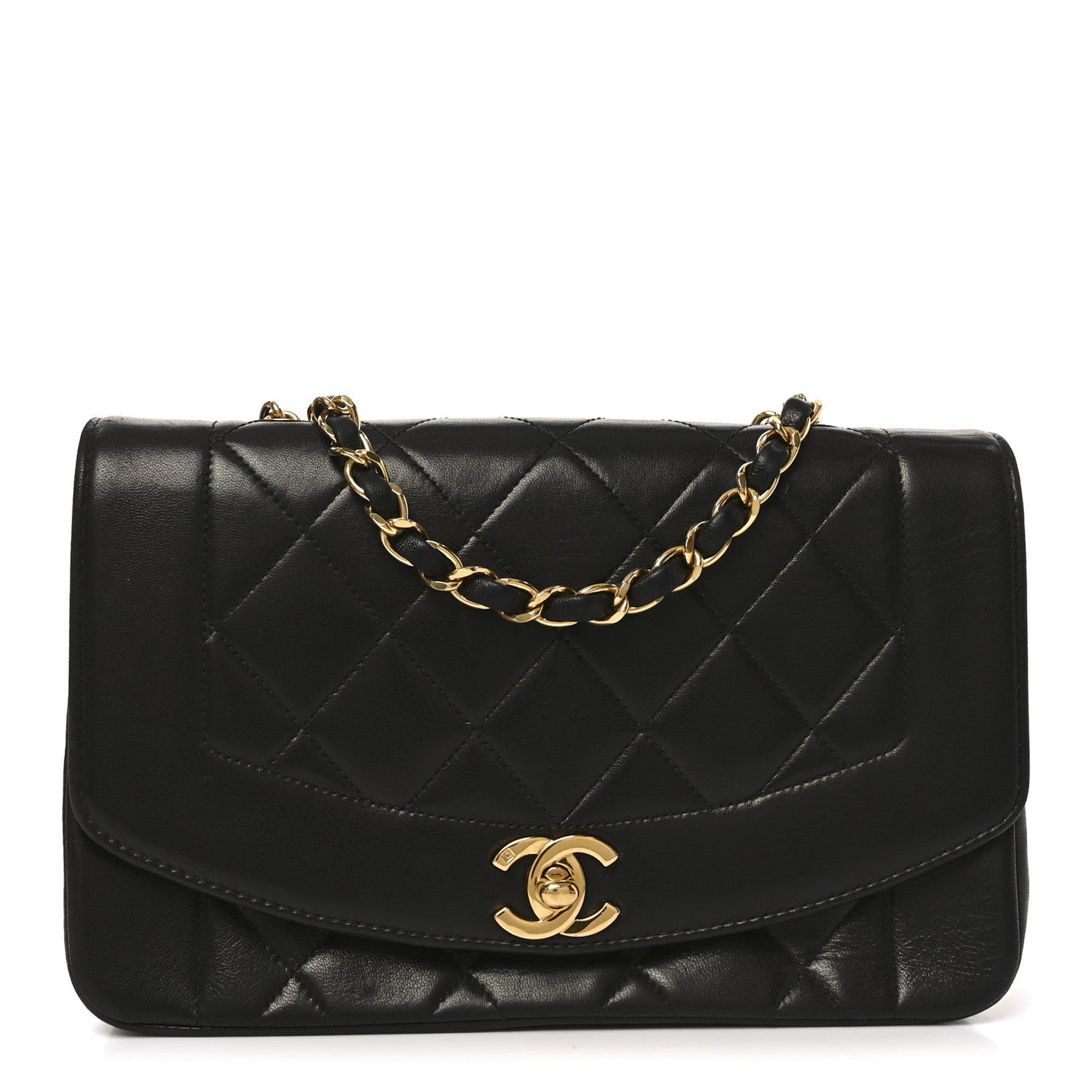 Lambskin Quilted Small Single Flap Black