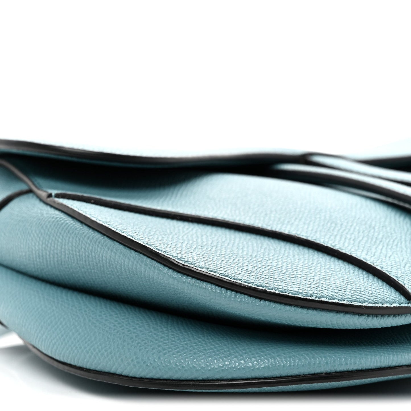 Grained Calfskin Saddle Bag Azure Blue