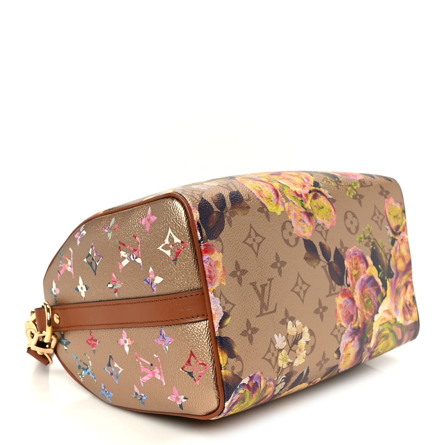 Metallic Monogram LV Garden Speedy Bandouliere 25 Gold