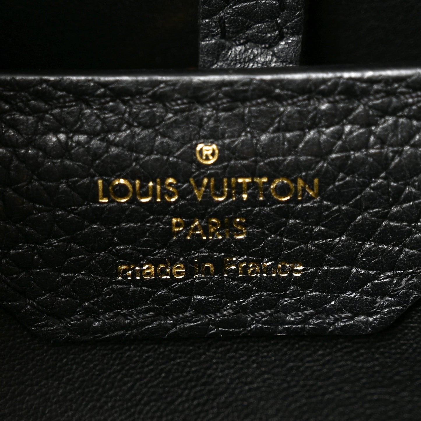Taurillon Studded Capucines PM Black